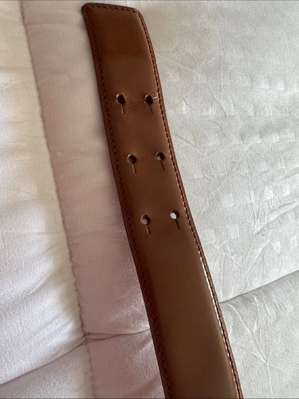Moschino Brown Leather Logo Belt with Gold Tone Letters